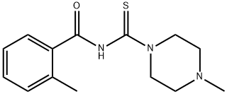 2-methyl-N-[(4-methyl-1-piperazinyl)carbonothioyl]benzamide 구조식 이미지