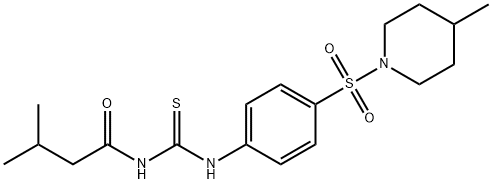 3-methyl-N-[({4-[(4-methyl-1-piperidinyl)sulfonyl]phenyl}amino)carbonothioyl]butanamide 구조식 이미지