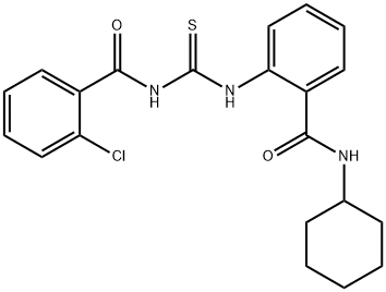 2-chloro-N-[({2-[(cyclohexylamino)carbonyl]phenyl}amino)carbonothioyl]benzamide 구조식 이미지