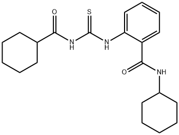 N-cyclohexyl-2-({[(cyclohexylcarbonyl)amino]carbonothioyl}amino)benzamide 구조식 이미지