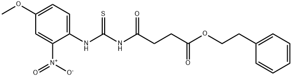 2-phenylethyl 4-({[(4-methoxy-2-nitrophenyl)amino]carbonothioyl}amino)-4-oxobutanoate Structure