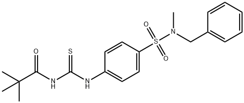 N-{[(4-{[benzyl(methyl)amino]sulfonyl}phenyl)amino]carbonothioyl}-2,2-dimethylpropanamide Structure