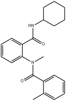 N-{2-[(cyclohexylamino)carbonyl]phenyl}-N,2-dimethylbenzamide 구조식 이미지
