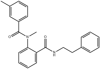 2-[methyl(3-methylbenzoyl)amino]-N-(2-phenylethyl)benzamide 구조식 이미지