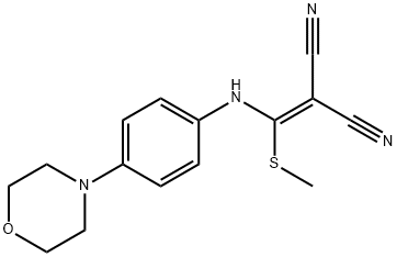 2-((METHYLTHIO)((4-MORPHOLINOPHENYL)AMINO)METHYLENE)MALONONITRILE 구조식 이미지