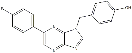 Phenol, 4-[[6-(4-fluorophenyl)-1H-imidazo[4,5-b]pyrazin-1-yl]methyl]- 구조식 이미지