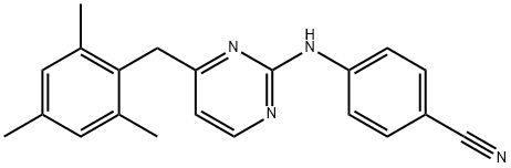 Benzonitrile, 4-[[4-[(2,4,6-trimethylphenyl)methyl]-2-pyrimidinyl]amino]- Structure