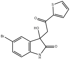 5-bromo-3-hydroxy-3-(2-oxo-2-(thiophen-2-yl)ethyl)indolin-2-one 구조식 이미지