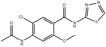 4-(acetylamino)-5-chloro-2-methoxy-N-(1,3,4-thiadiazol-2-yl)benzamide 구조식 이미지