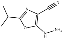 5-hydrazinyl-2-(propan-2-yl)-1,3-oxazole-4-carbonitrile Structure