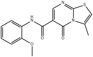N-(2-methoxyphenyl)-3-methyl-5-oxo-5H-thiazolo[3,2-a]pyrimidine-6-carboxamide 구조식 이미지