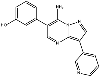 3-(7-amino-3-(pyridin-3-yl)pyrazolo[1,5-a]pyrimidin-6-yl)phenol 구조식 이미지