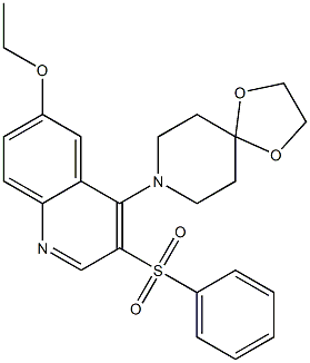 8-[3-(benzenesulfonyl)-6-ethoxyquinolin-4-yl]-1,4-dioxa-8-azaspiro[4.5]decane Structure