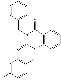 3-benzyl-1-[(4-fluorophenyl)methyl]quinazoline-2,4-dione Structure