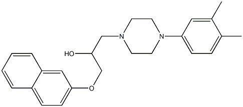 1-[4-(3,4-dimethylphenyl)piperazin-1-yl]-3-naphthalen-2-yloxypropan-2-ol 구조식 이미지