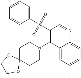 8-[3-(benzenesulfonyl)-6-methylquinolin-4-yl]-1,4-dioxa-8-azaspiro[4.5]decane Structure