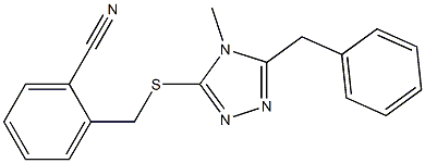 2-[(5-benzyl-4-methyl-1,2,4-triazol-3-yl)sulfanylmethyl]benzonitrile Structure