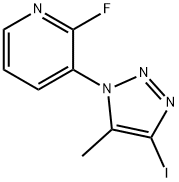 2-fluoro-3-(4-iodo-5-methyl-1H-1,2,3-triazol-1-yl)-pyridine 구조식 이미지