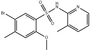 5-bromo-2-methoxy-4-methyl-N-(3-methylpyridin-2-yl)benzenesulfonamide Structure