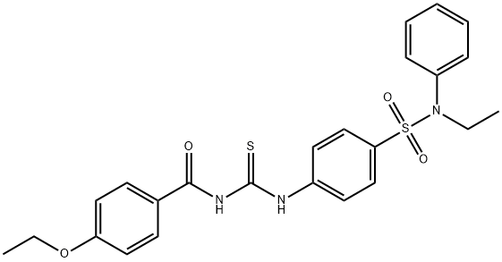 4-ethoxy-N-{[(4-{[ethyl(phenyl)amino]sulfonyl}phenyl)amino]carbonothioyl}benzamide 구조식 이미지