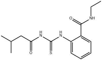 N-ethyl-2-({[(3-methylbutanoyl)amino]carbonothioyl}amino)benzamide Structure