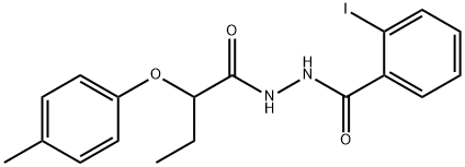 2-iodo-N'-[2-(4-methylphenoxy)butanoyl]benzohydrazide 구조식 이미지