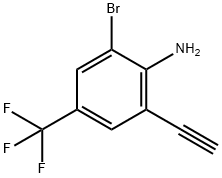 2-bromo-6-ethynyl-4-(trifluoromethyl)aniline 구조식 이미지