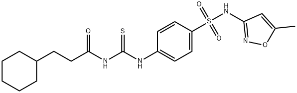 3-cyclohexyl-N-{[(4-{[(5-methyl-3-isoxazolyl)amino]sulfonyl}phenyl)amino]carbonothioyl}propanamide Structure