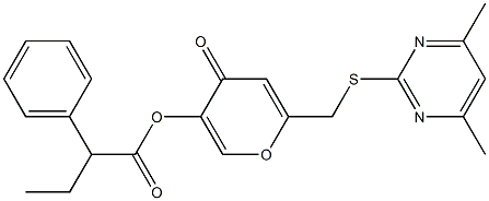 [6-[(4,6-dimethylpyrimidin-2-yl)sulfanylmethyl]-4-oxopyran-3-yl] 2-phenylbutanoate 구조식 이미지