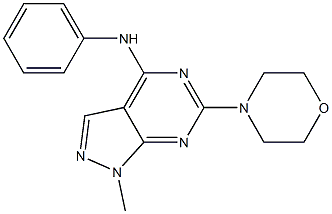 1-methyl-6-morpholin-4-yl-N-phenylpyrazolo[3,4-d]pyrimidin-4-amine Structure