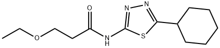 N-(5-cyclohexyl-1,3,4-thiadiazol-2-yl)-3-ethoxypropanamide 구조식 이미지
