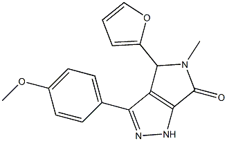 4-(furan-2-yl)-3-(4-methoxyphenyl)-5-methyl-1,4-dihydropyrrolo[3,4-c]pyrazol-6-one Structure