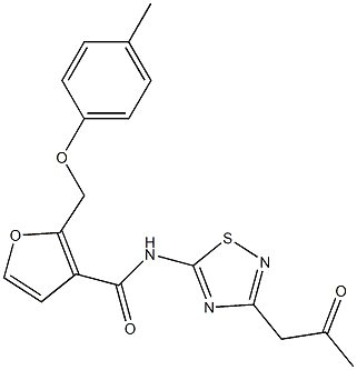 2-[(4-methylphenoxy)methyl]-N-[3-(2-oxopropyl)-1,2,4-thiadiazol-5-yl]furan-3-carboxamide Structure