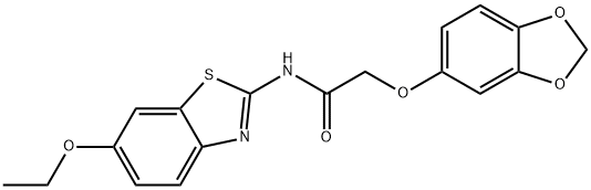 2-(1,3-benzodioxol-5-yloxy)-N-(6-ethoxy-1,3-benzothiazol-2-yl)acetamide Structure