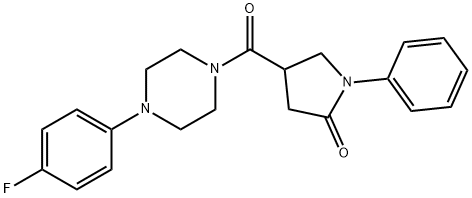 4-[4-(4-fluorophenyl)piperazine-1-carbonyl]-1-phenylpyrrolidin-2-one 구조식 이미지