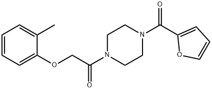 1-(2-furoyl)-4-[(2-methylphenoxy)acetyl]piperazine 구조식 이미지