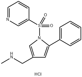 N-methyl-1-(5-phenyl-1-(pyridin-3-ylsulfonyl)-1H-pyrrol-3-yl)methanamine 구조식 이미지