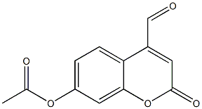 2H-1-Benzopyran-4-carboxaldehyde, 7-(acetyloxy)-2-oxo- Structure