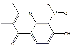 4H-1-Benzopyran-4-one, 7-hydroxy-2,3-dimethyl-8-nitro- 구조식 이미지