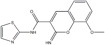 2-imino-8-methoxy-N-(1,3-thiazol-2-yl)chromene-3-carboxamide Structure