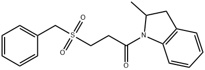 3-benzylsulfonyl-1-(2-methyl-2,3-dihydroindol-1-yl)propan-1-one Structure