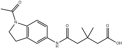 5-[(1-acetyl-2,3-dihydro-1H-indol-5-yl)amino]-3,3-dimethyl-5-oxopentanoic acid 구조식 이미지