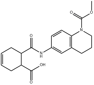 6-({[1-(methoxycarbonyl)-1,2,3,4-tetrahydro-6-quinolinyl]amino}carbonyl)-3-cyclohexene-1-carboxylic acid Structure