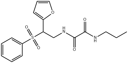 N'-[2-(benzenesulfonyl)-2-(furan-2-yl)ethyl]-N-propyloxamide Structure