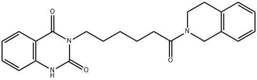 3-(6-(3,4-dihydroisoquinolin-2(1H)-yl)-6-oxohexyl)quinazoline-2,4(1H,3H)-dione 구조식 이미지