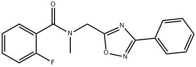 2-fluoro-N-methyl-N-[(3-phenyl-1,2,4-oxadiazol-5-yl)methyl]benzamide Structure