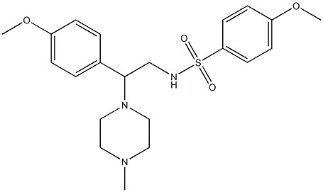 4-methoxy-N-[2-(4-methoxyphenyl)-2-(4-methylpiperazin-1-yl)ethyl]benzenesulfonamide Structure