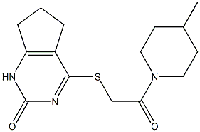 4-[2-(4-methylpiperidin-1-yl)-2-oxoethyl]sulfanyl-1,5,6,7-tetrahydrocyclopenta[d]pyrimidin-2-one Structure