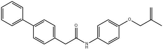 2-(4-biphenylyl)-N-{4-[(2-methyl-2-propen-1-yl)oxy]phenyl}acetamide 구조식 이미지