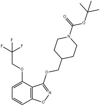 tert-butyl4-(((4-(2,2,2-trifluoroethoxy)benzo[d]isoxazol-3-yl)oxy)methyl)piperidine-1-carboxylate Structure